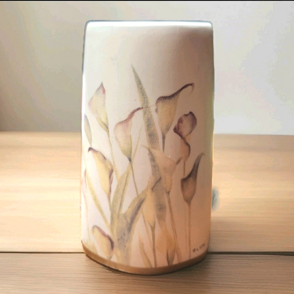 VTG Croscill Cheri Blum Vanity Vase Watercolor Calla Lily- Rare - Picture 2 of 9